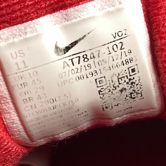 Nike Air Barrage Mid White University Red Black Size 11 Men Sneakers AT7847-102 main image 6
